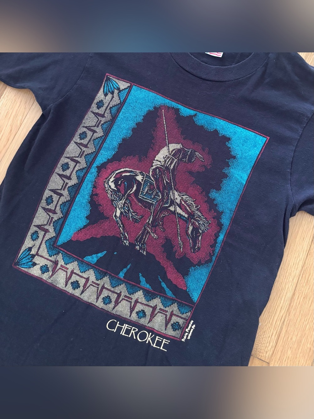 Vintage Cherokee End of the Trail Shirt 90s Mens M Made In USA Single Stitch Tee